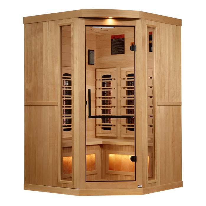 Golden Designs 3-Person Corner 2025 Reserve Edition Full Spectrum with Himalayan Salt Bar (Canadian Hemlock)