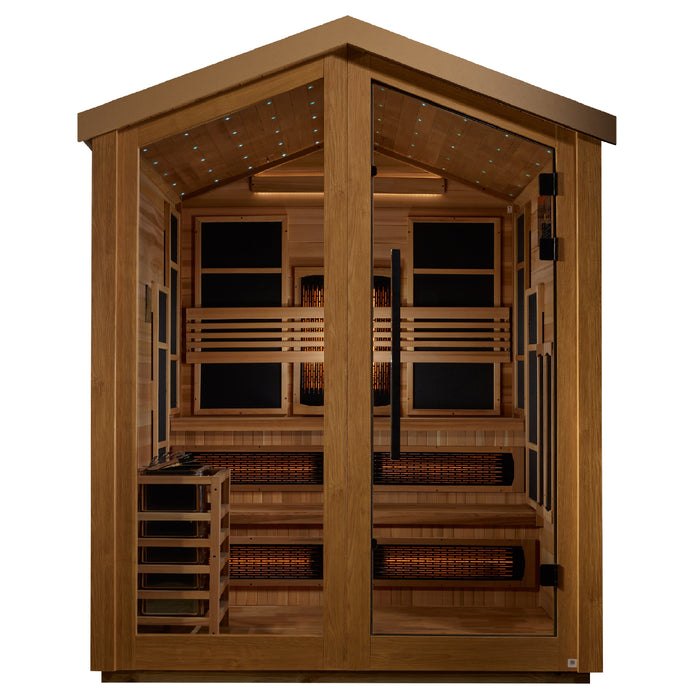 Golden Designs Kaskinen 6-Person Outdoor Luxury Sauna – Hybrid and Traditional, Premium Canadian Red Cedar