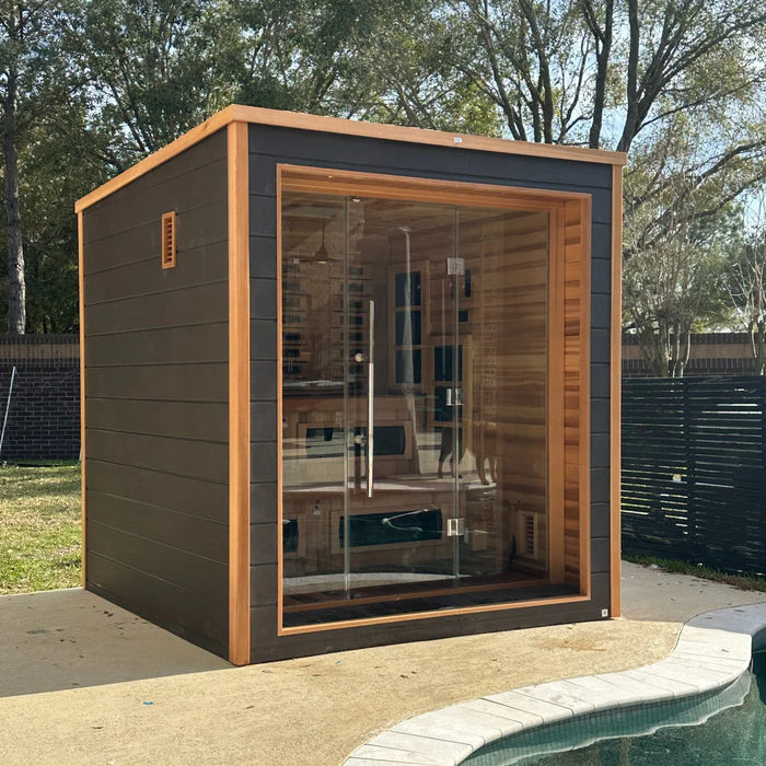 The Karlstad 6-Person Luxury Outdoor Hybrid Sauna – by Golden Designs™
