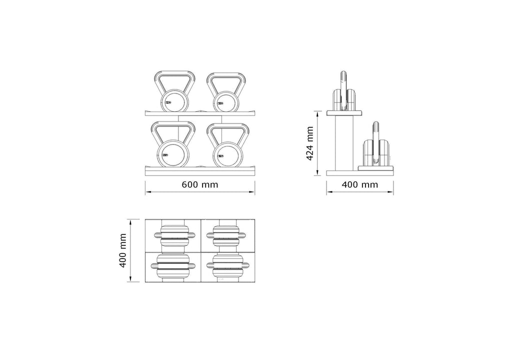 LOVA™ POWER - Kettlebells With Horizontal Rack