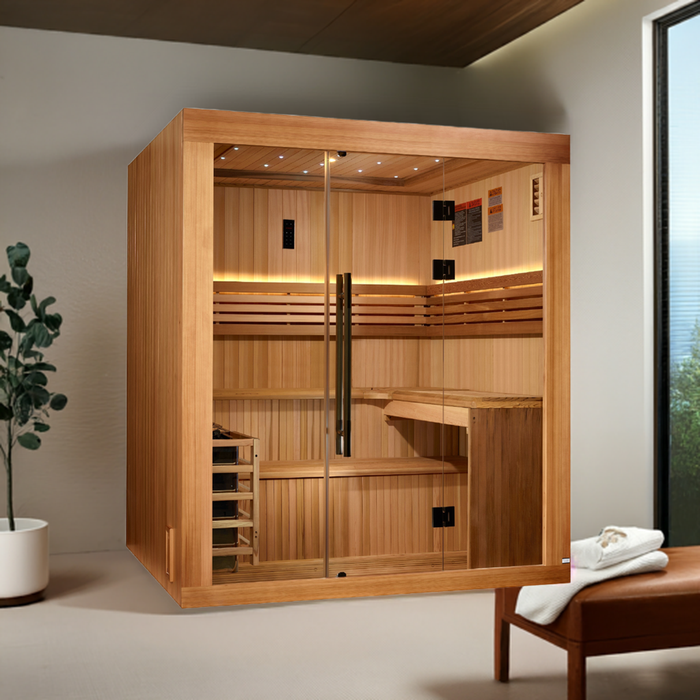 Golden Designs 2025 "Osla Edition" 6 Person Traditional Sauna - Canadian Red Cedar