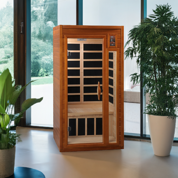 Dynamic Barcelona 1-2-Person Low EMF FAR Infrared Sauna (Canadian Hemlock)