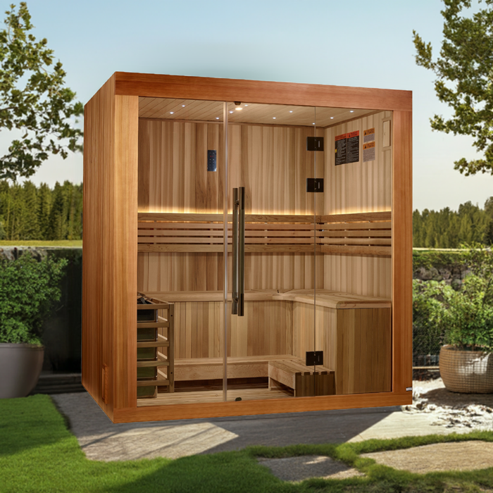 The Copenhagen 3-Person Traditional Indoor Sauna – by Golden Designs™