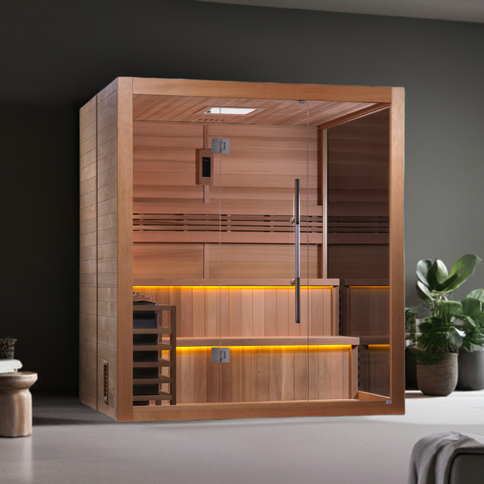 Kuusamo Edition 6-Person Traditional Indoor Sauna – Luxury Home Wellness