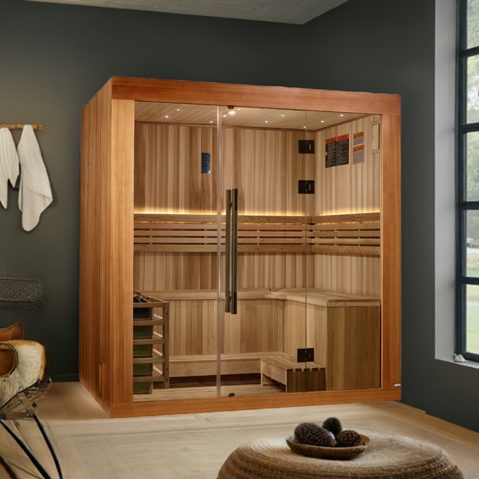 The Copenhagen 3-Person Traditional Indoor Sauna – by Golden Designs™