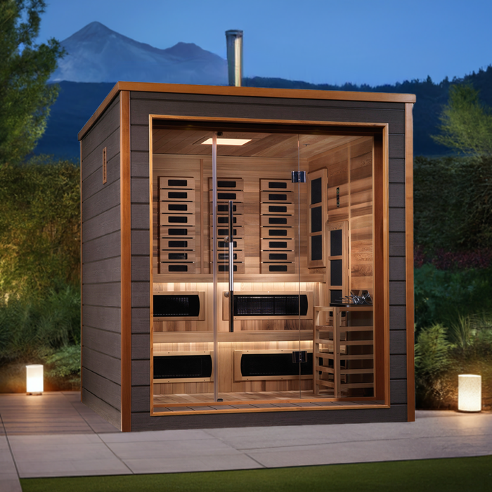 The Karlstad 6-Person Luxury Outdoor Hybrid Sauna – by Golden Designs™