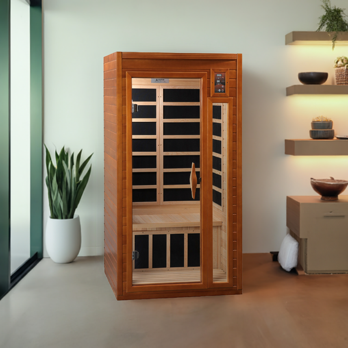 Dynamic Barcelona 1-2-Person Low EMF FAR Infrared Sauna (Canadian Hemlock)